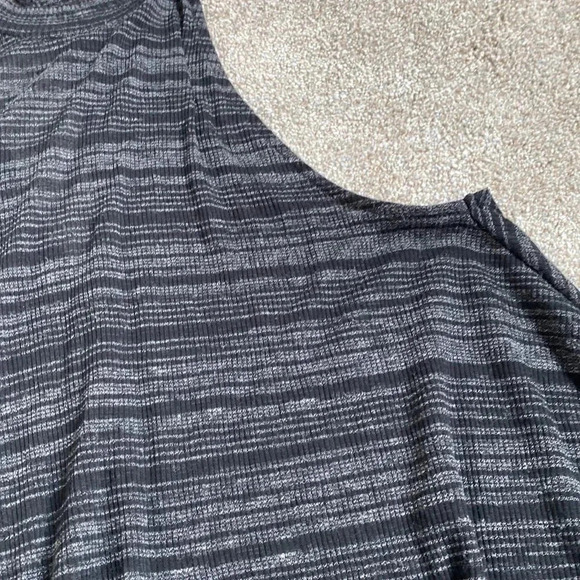 Express One Eleven Knit Sleeveless Striped Halter Top Open Back Black Gray S - Picture 3 of 6